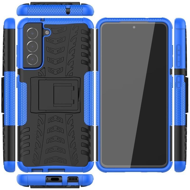 Kick odolný hybridní kryt na mobil Samsung Galaxy S21 FE 5G - modrý