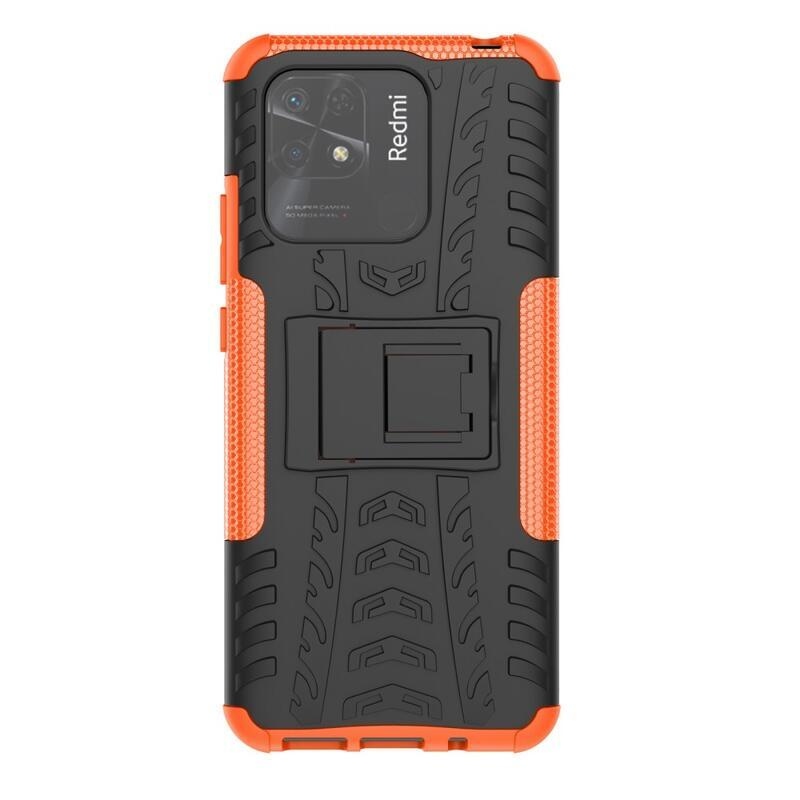 Kick odolný hybridní kryt na mobil Xiaomi Redmi 10C - oranžový