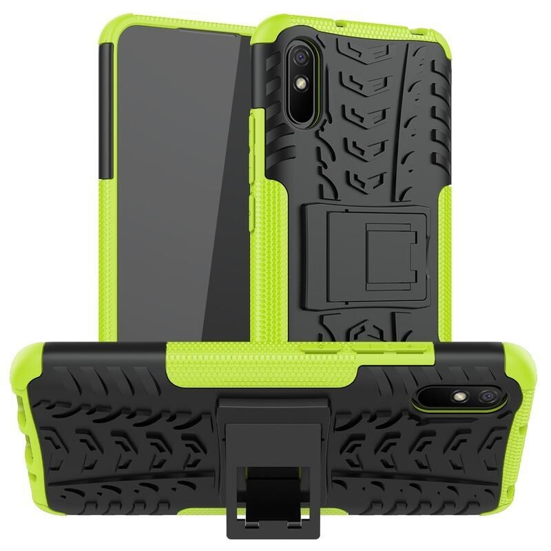 Kick odolný hybridní kryt na mobil Xiaomi Redmi 9A - zelený