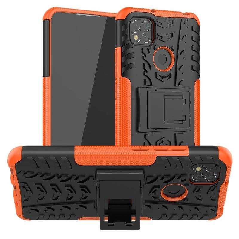 Kick odolný hybridní kryt na mobil Xiaomi Redmi 9C - oranžový