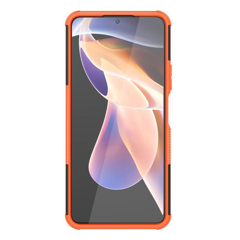 Kick odolný hybridní kryt na mobil Xiaomi Redmi Note 11 Pro+ 5G - oranžový