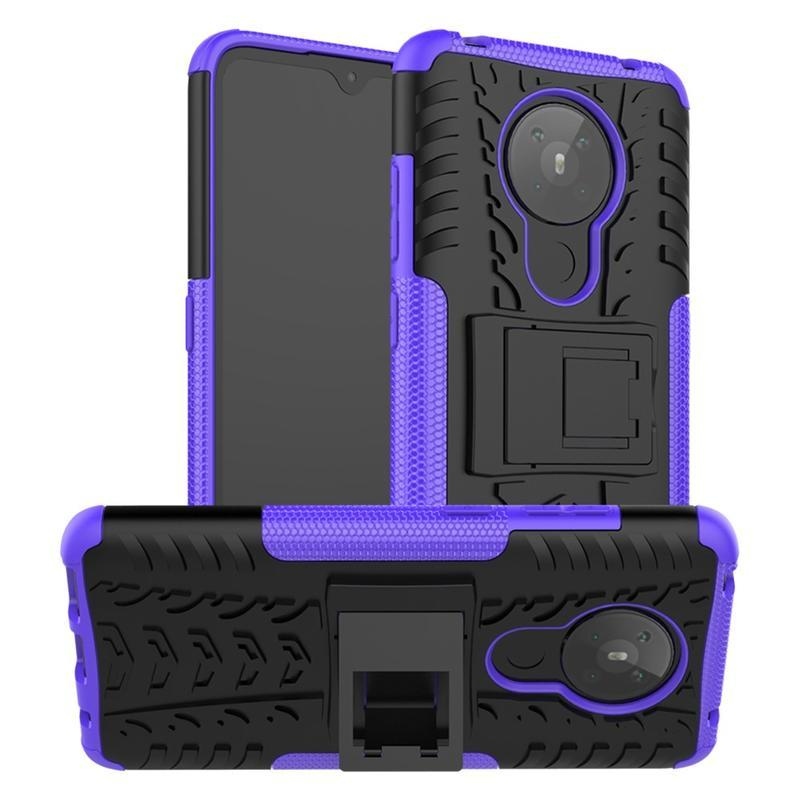 Kick odolný hybridní kryt pro mobil Nokia 5.3 - fialový