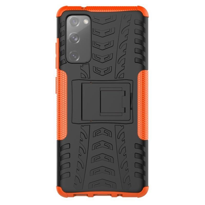 Kick odolný hybridní kryt pro telefon Samsung Galaxy S20 FE/FE 5G - oranžový