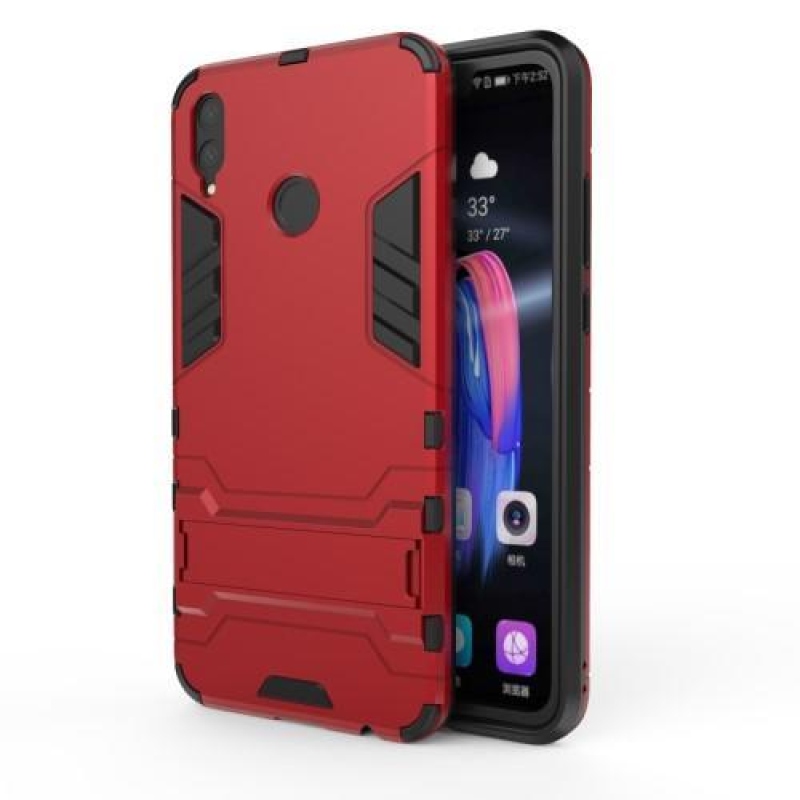 Kick odolný hybridní kryt se stojánkem na mobil Honor 8X - červený