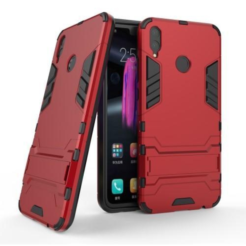 Kick odolný hybridní kryt se stojánkem na mobil Honor 8X - červený