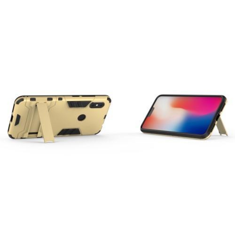 Guard odolný hybridní kryt se stojánkem na Xiaomi Redmi Note 6 Pro - zlatý