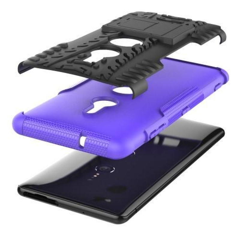 Kick odolný hybridní obal pro Sony Xperia XZ3 - fialový