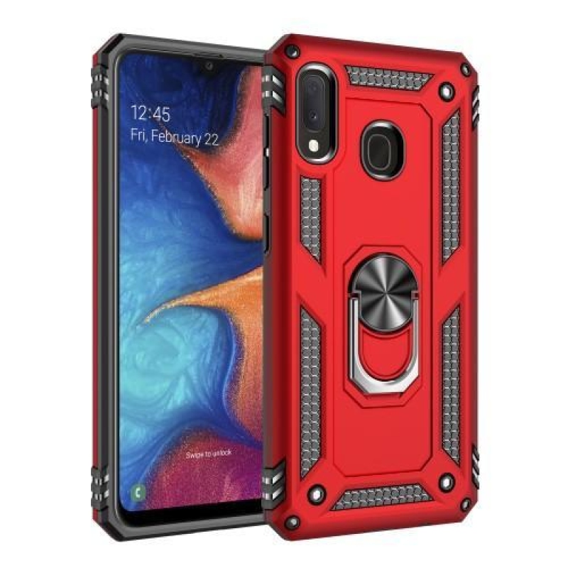 Kickstands odolný hybridní obal na mobil Samsung Galaxy A20e - červený