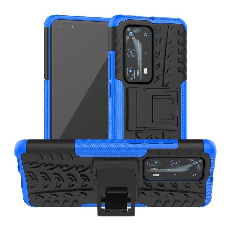 Kicstand odolný hybridní kryt na mobil Huawei P40 Pro - modrý