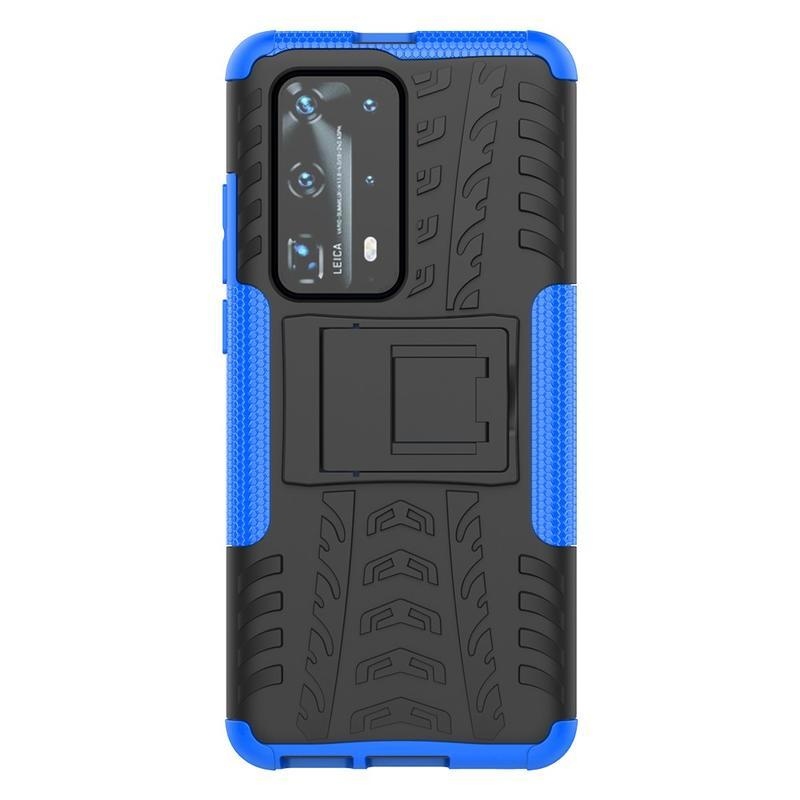 Kicstand odolný hybridní kryt na mobil Huawei P40 Pro - modrý