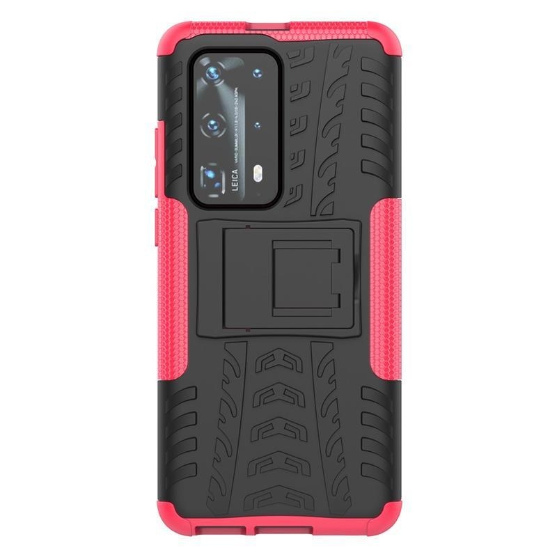 Kicstand odolný hybridní kryt na mobil Huawei P40 Pro - rose