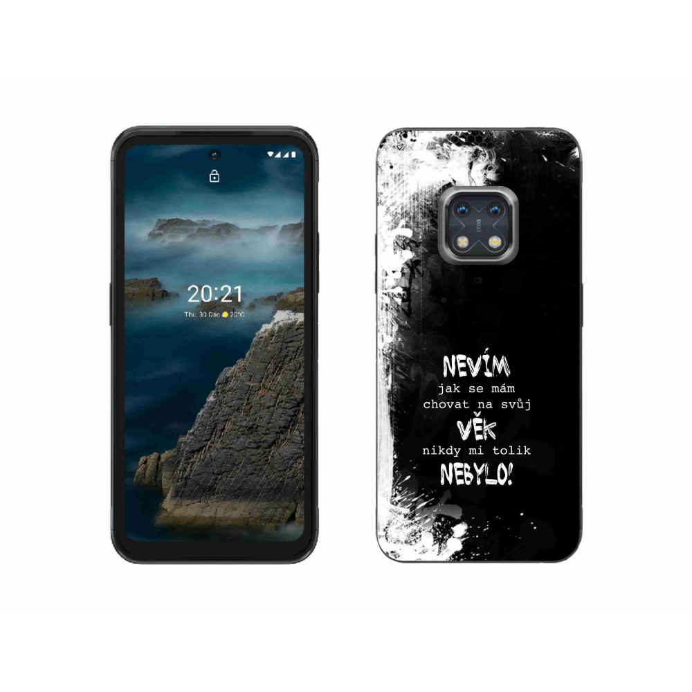 Gelový kryt mmCase na Nokia XR20 - vtipný text 14 černé pozadí