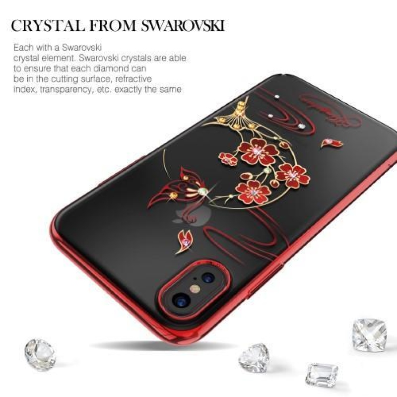 King Swarovski Crystal plastový obal na iPhone X - motýlci
