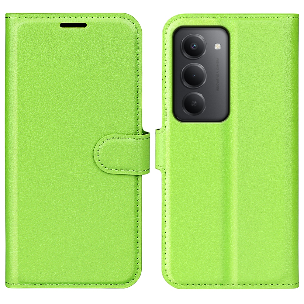 Litchi knížkové pouzdro na Xiaomi Redmi 15 4G/5G (171mm) - zelené