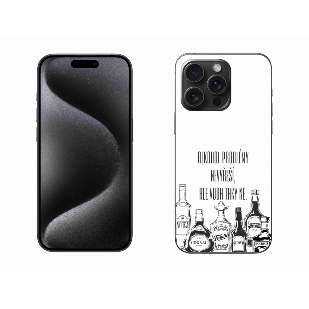 Gelový kryt mmCase na iPhone 15 Pro Max - vtipný text bílé pozadí