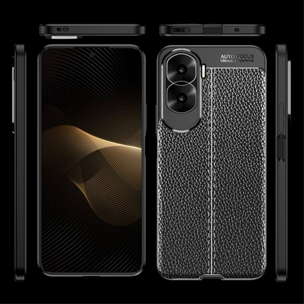 Litchi odolný gelový obal na Honor 90 Lite - černý