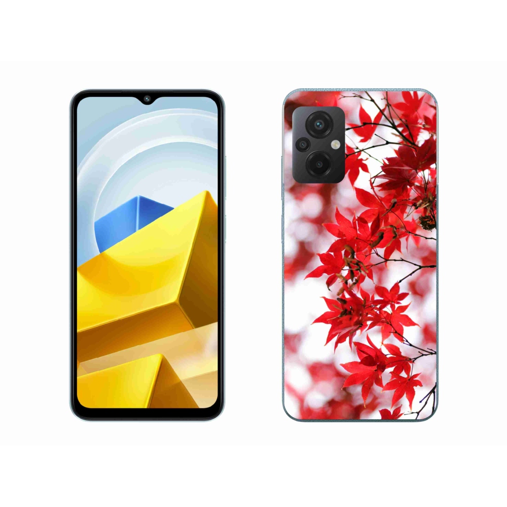 Gelový kryt mmCase na Xiaomi Poco M5 4G - červené listy
