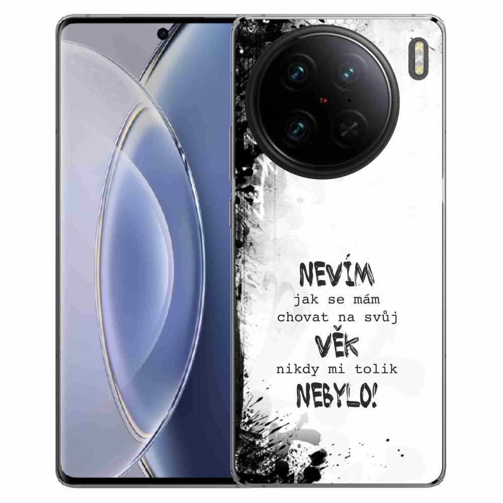 Gelový kryt mmCase na Vivo X90 Pro - vtipný text 14 bílé pozadí