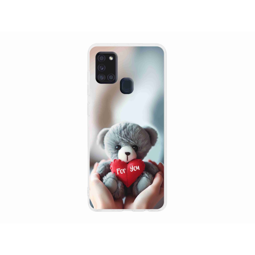 Gelový kryt mmCase na Samsung Galaxy A21s - medvídek pro zamilované