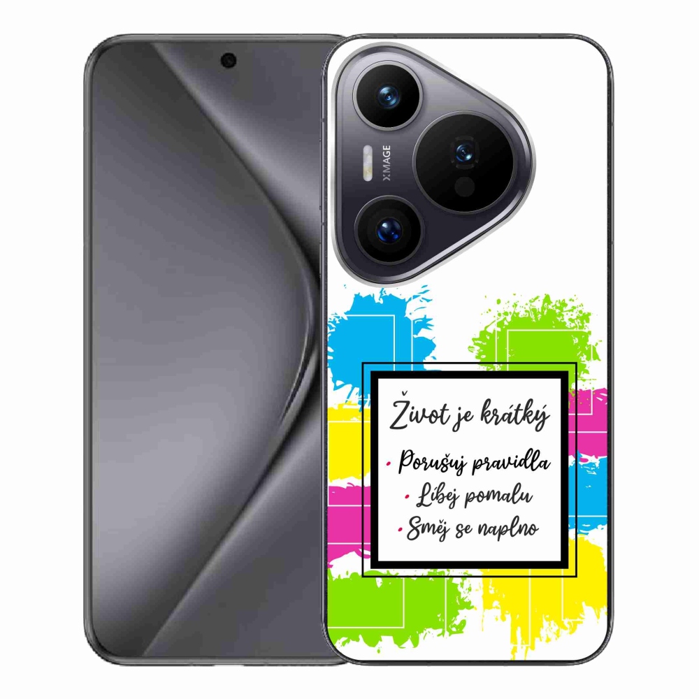 Gelový kryt mmCase na Huawei Pura 70 Pro - citát 5 bílé pozadí
