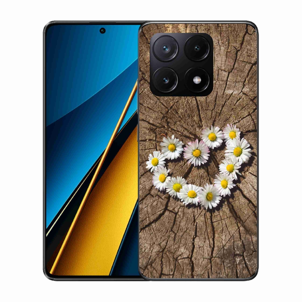 Gelový kryt mmCase na Xiaomi Poco X6 Pro 5G - srdce z kopretin