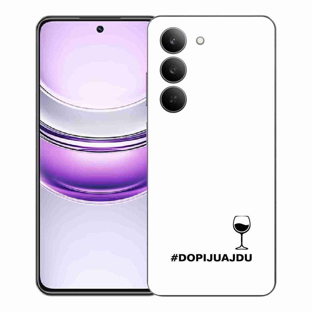 Gelový kryt mmCase na Realme 14x 5G - vinný motiv bílé pozadí