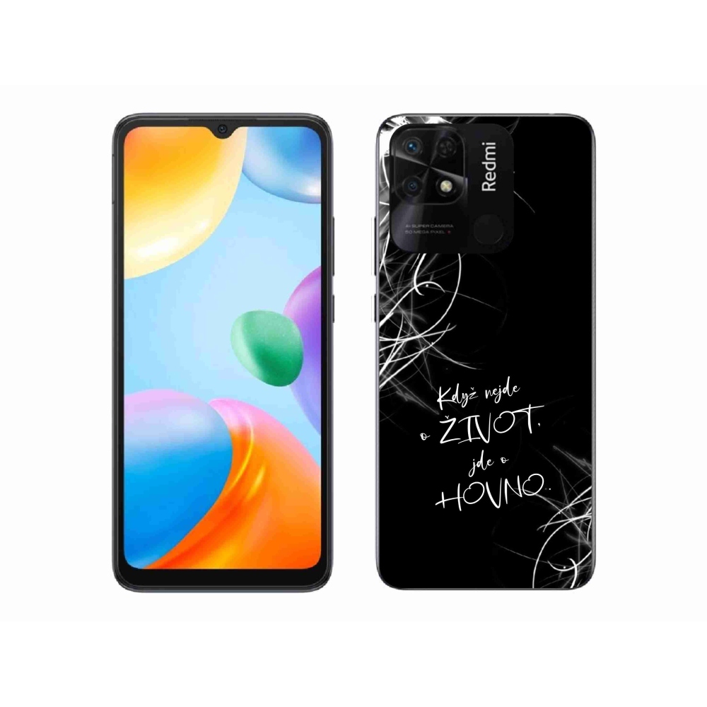 Gelový kryt mmCase na Xiaomi Redmi 10C - vtipný text 16 černé pozadí