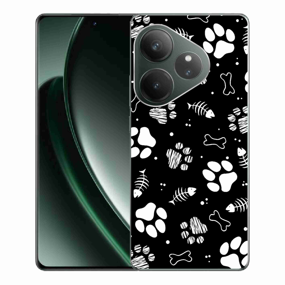 Gelový kryt mmCase na Realme GT 6 5G/GT 6T 5G - psí tlapky