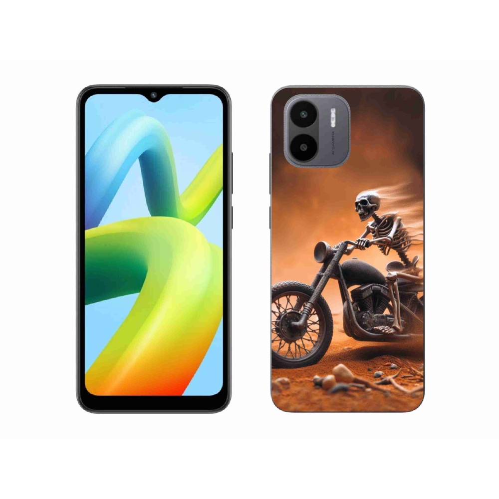 Gelový kryt mmCase na Xiaomi Redmi A1/Redmi A2 - kostra na motorce