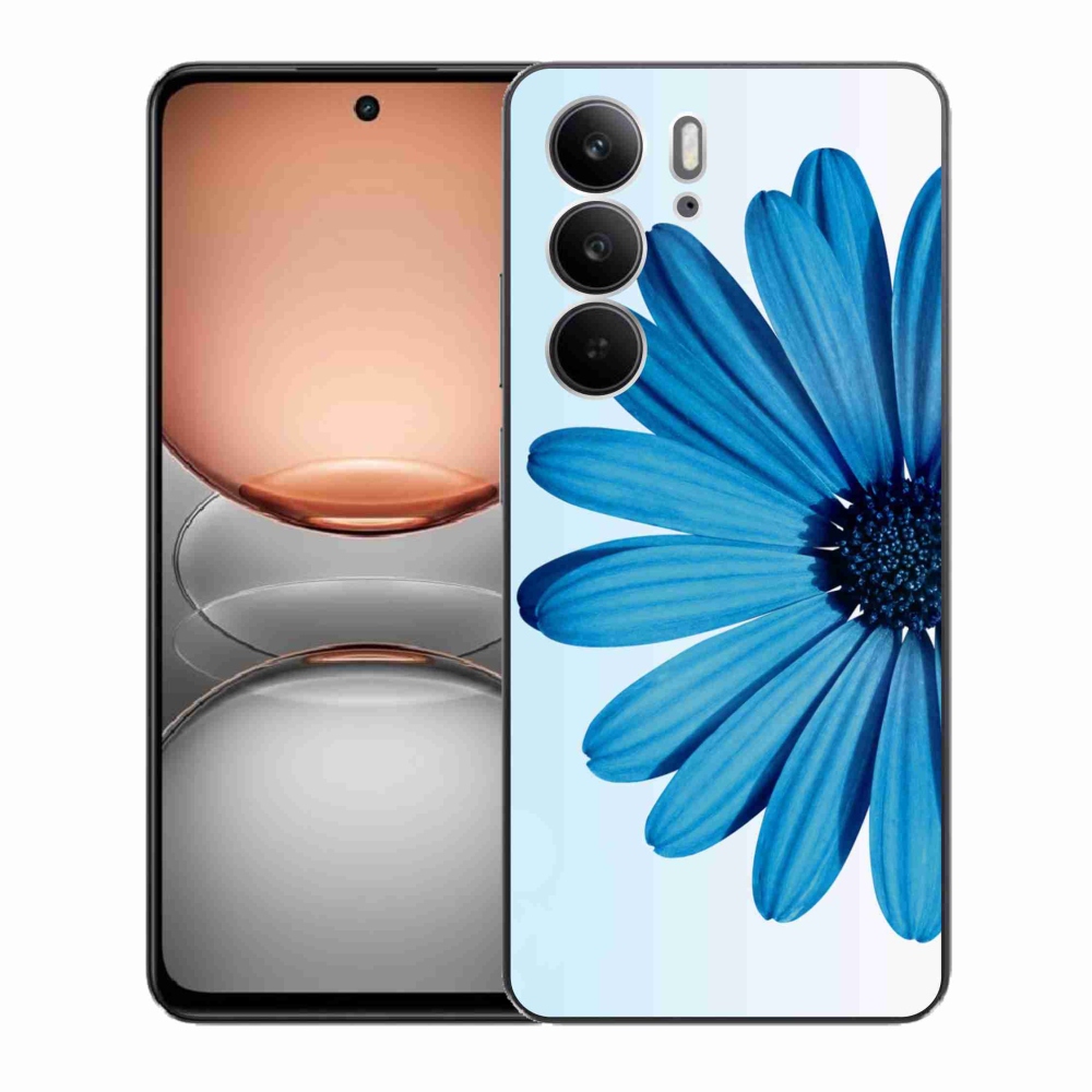 Gelový kryt mmCase na Realme C75 - modrá kopretina