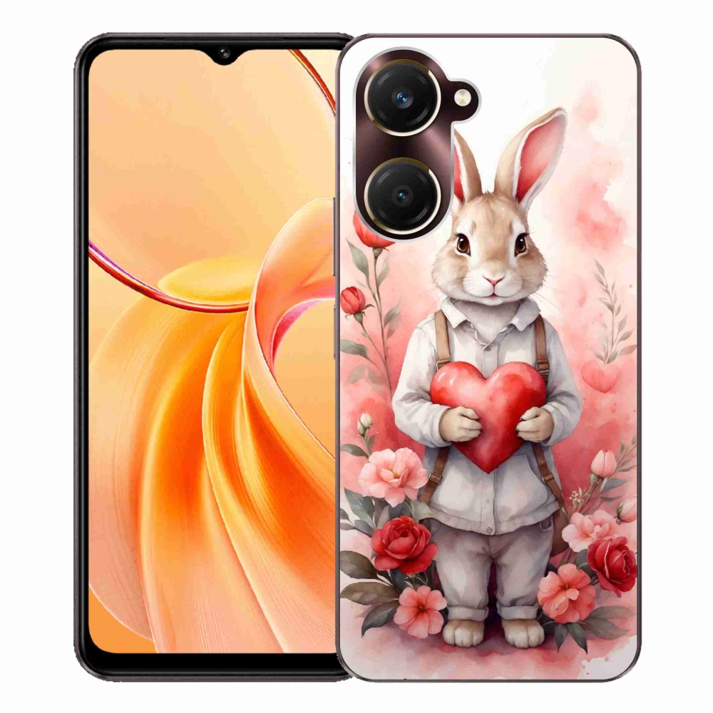 Gelový kryt mmCase na Vivo Y28s 5G - zajíc se srdíčkem