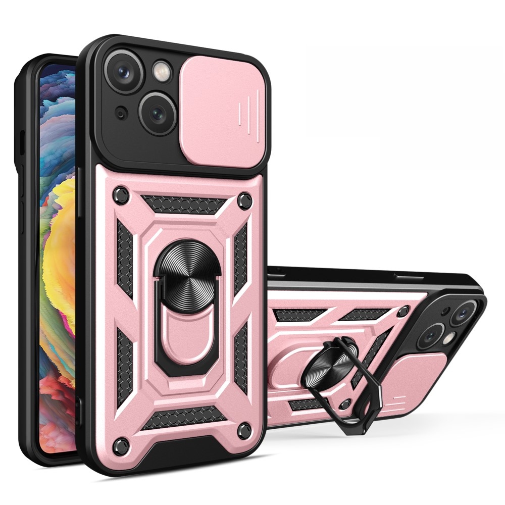 Slide odolný kryt na iPhone 15 - růžovozlatý