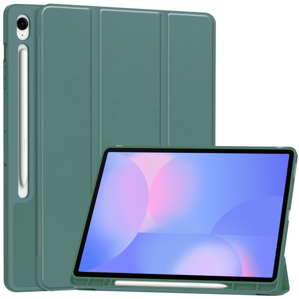 Cases chytré zavírací pouzdro na Samsung Galaxy Tab S10 FE+ - tmavězelené