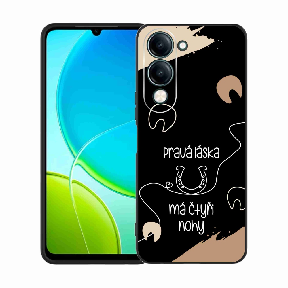 Gelový kryt mmCase na Vivo Y29s 5G - koňský motiv černé pozadí