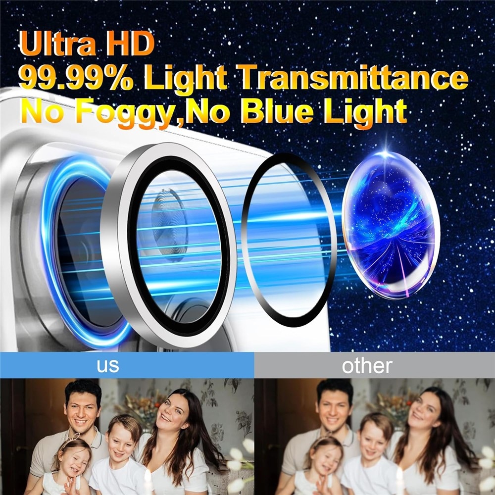 KLB sklo čočky fotoaparátu na Samsung Galaxy A15 4G/5G (samostatná skla) - černé