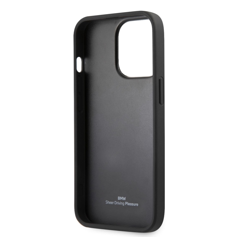 BMW PU Triangles Tricolor Line Zadní Kryt pro iPhone 13 Pro Max Black