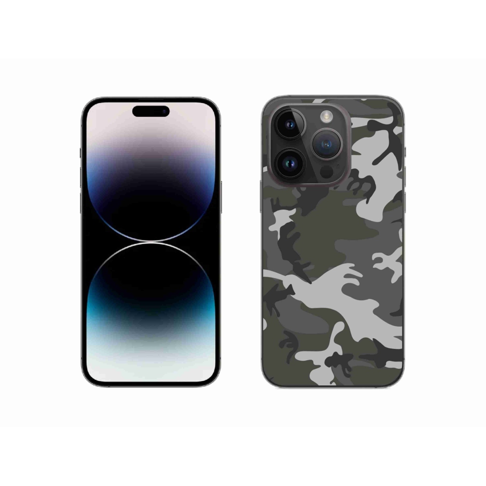 Gelový kryt mmCase na iPhone 14 Pro - maskáčový vzor