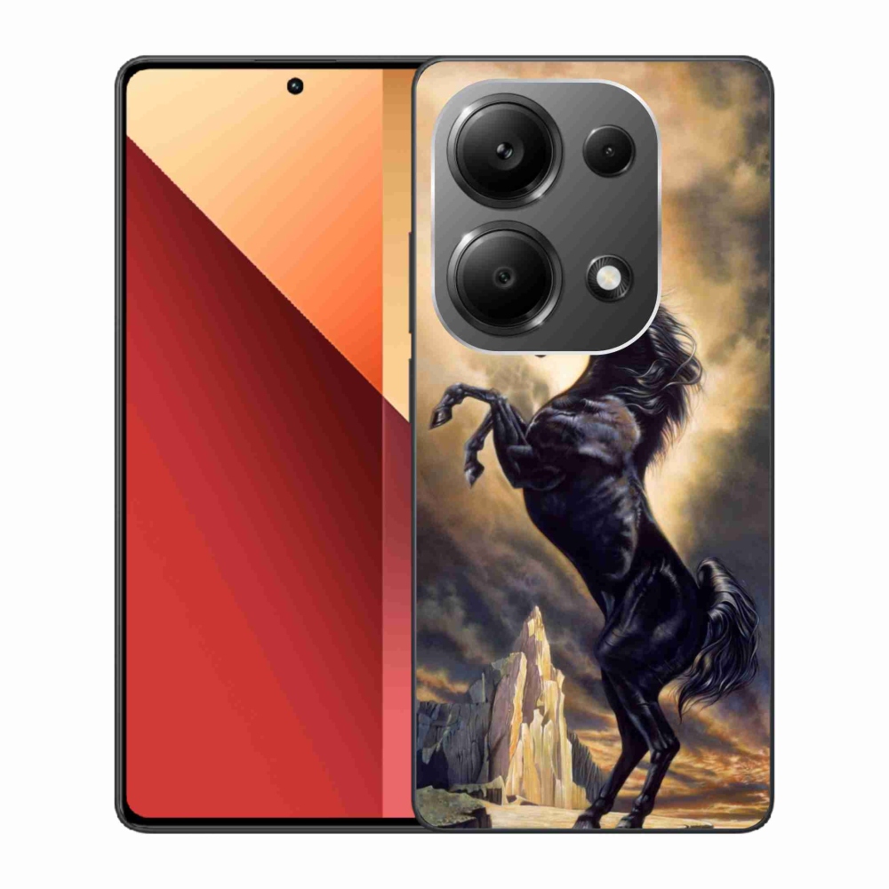 Gelový kryt mmCase na Xiaomi Redmi Note 13 Pro 4G/Poco M6 Pro - černý kreslený kůň