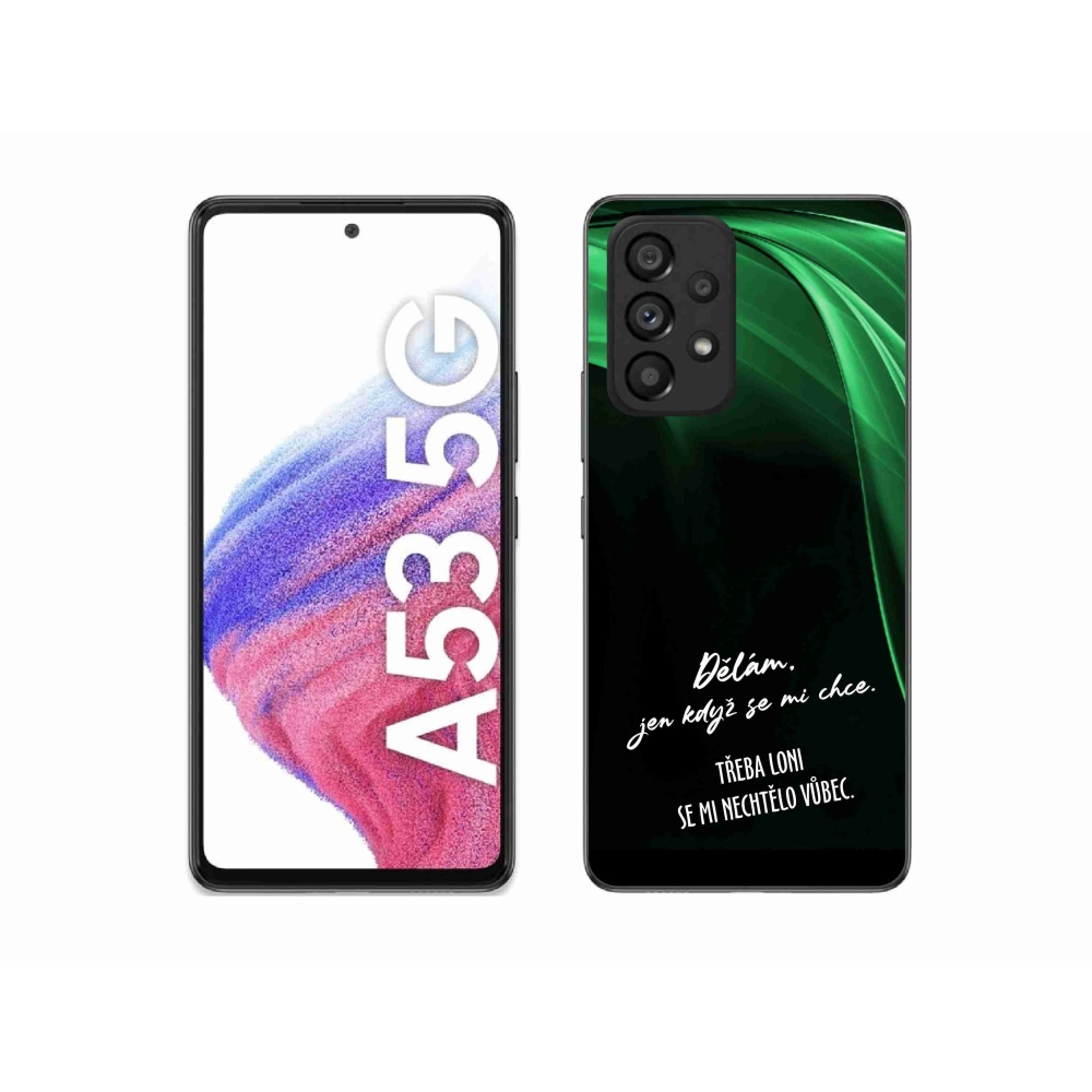 Gelový kryt mmCase na Samsung Galaxy A53 5G - vtipný text 12 černé pozadí