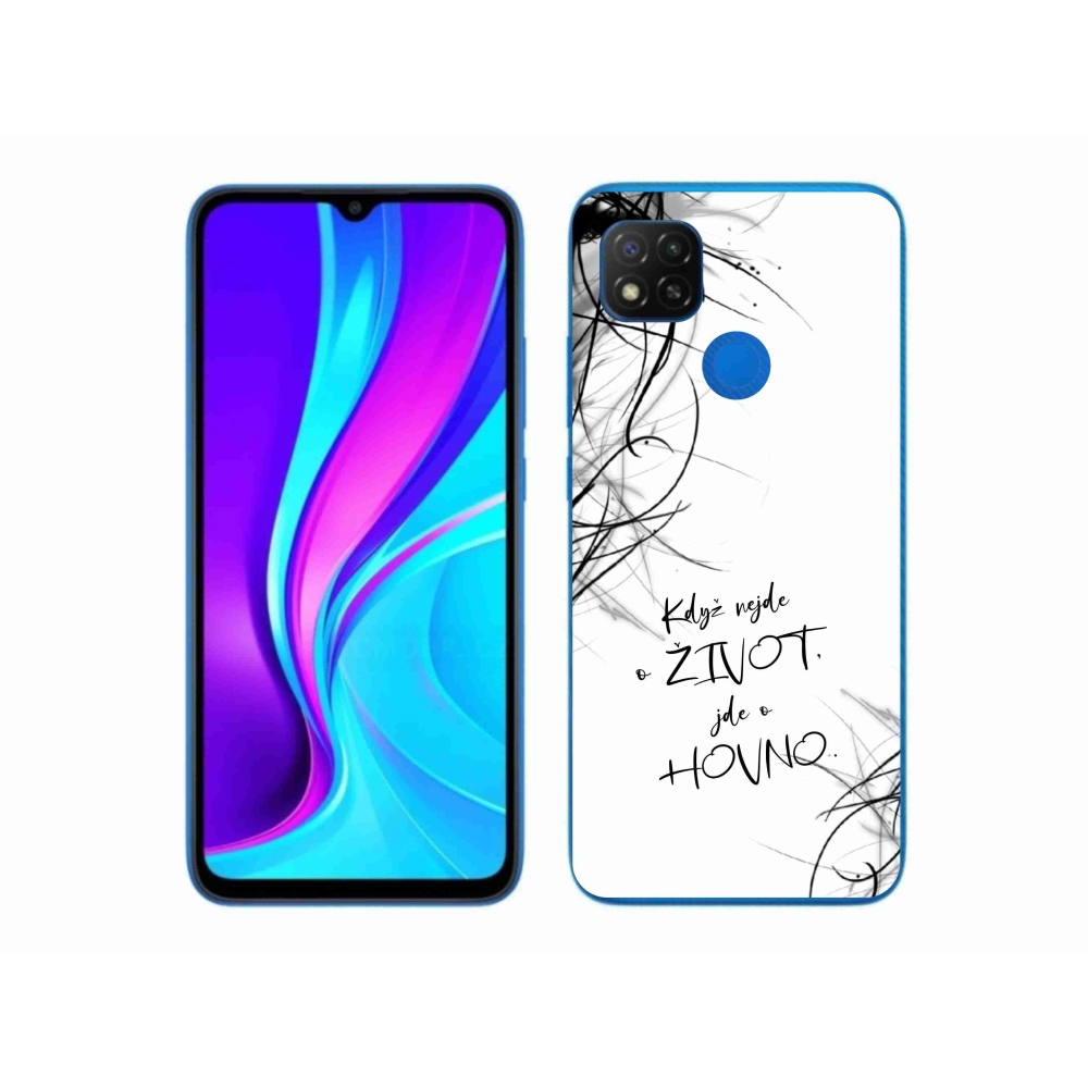 Gelový kryt mmCase na Xiaomi Redmi 9C - vtipný text 16 bílé pozadí