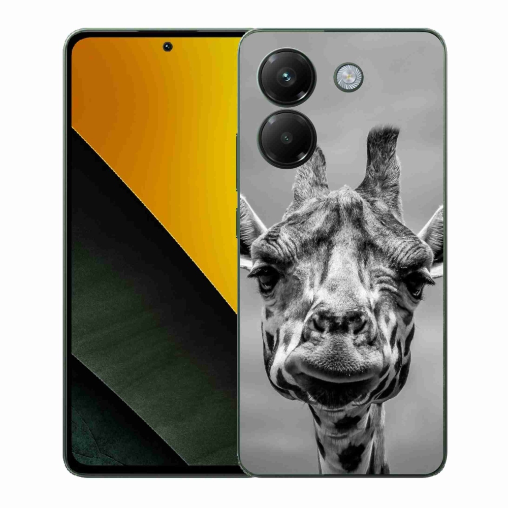 Gelový kryt mmCase na Xiaomi Poco M7 Pro 5G - černobílá žirafa