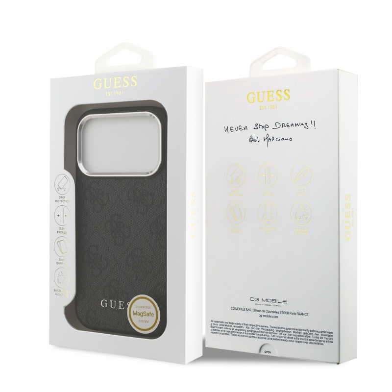 Guess 4G MagSafe Zadní Kryt pro iPhone 17 Pro Black