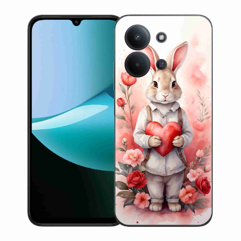 Gelový kryt mmCase na Xiaomi Redmi 15C 4G (171mm)/Poco C85 4G (171mm) - zajíc se srdíčkem