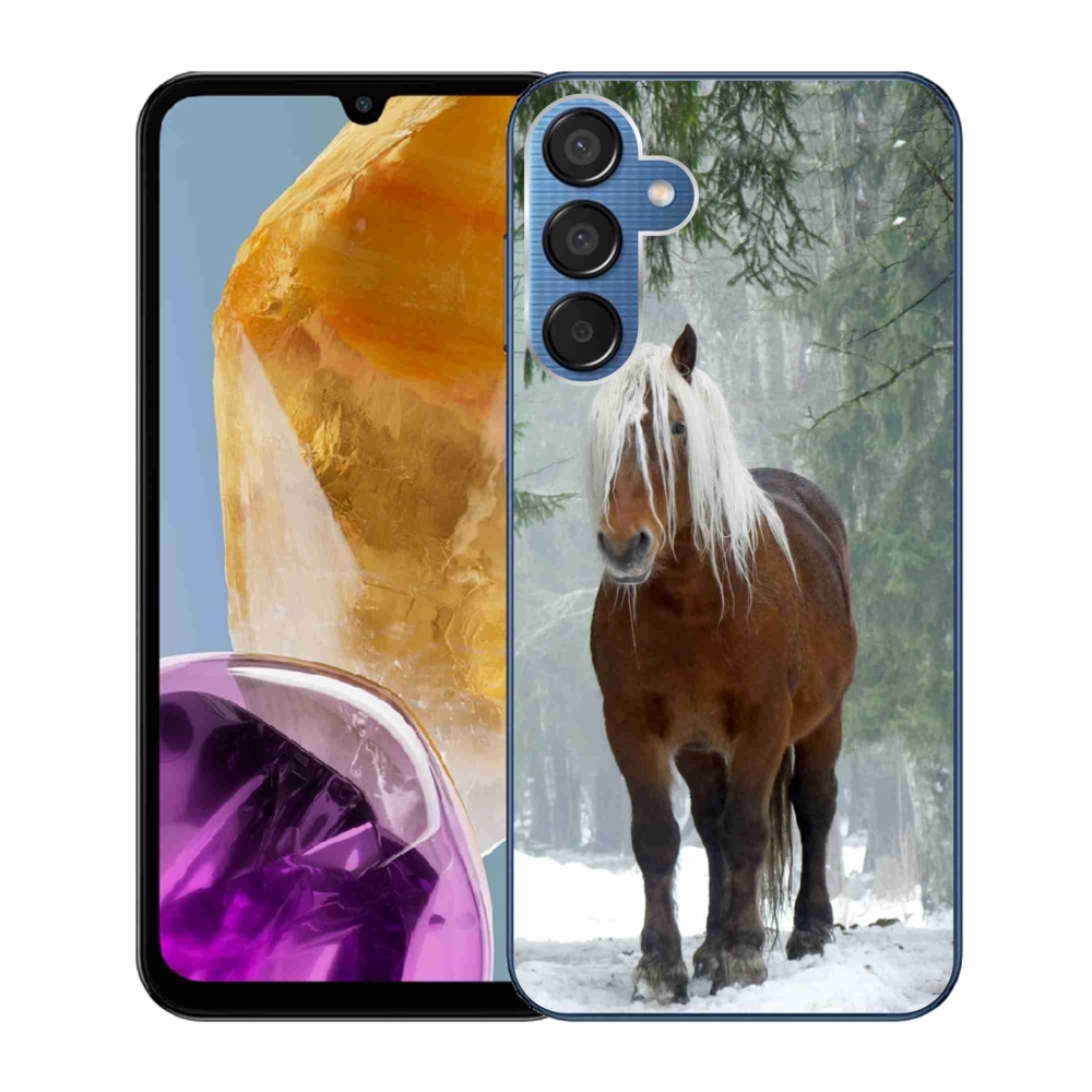 Gelový obal mmCase na Samsung Galaxy M15 5G - kůň v lese