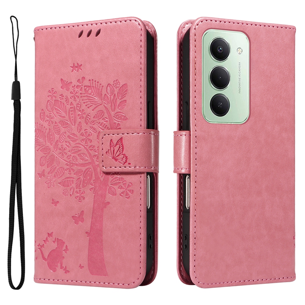 Trees knížkové pouzdro na Xiaomi Redmi 15 4G (171mm) - růžové