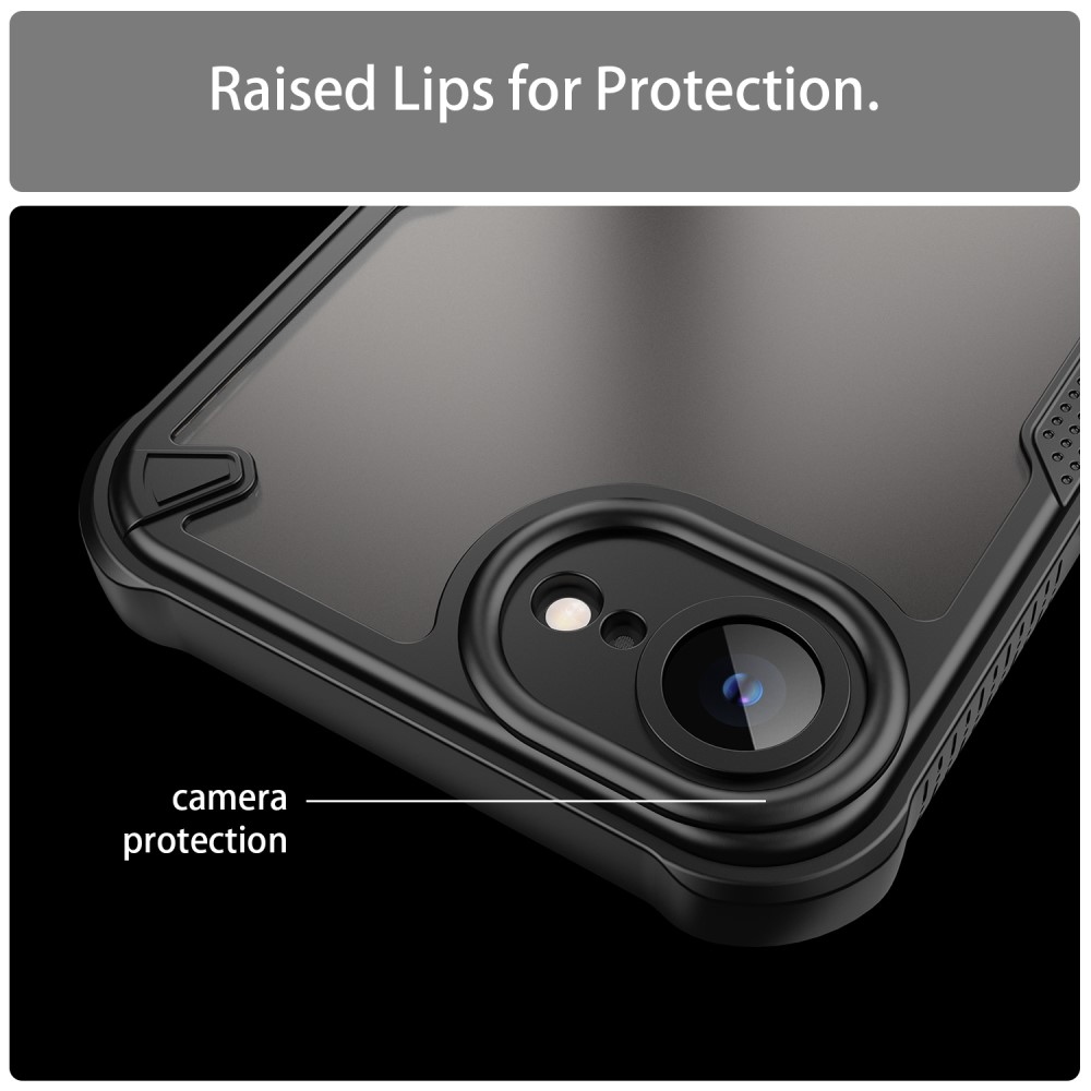 Frosted odolný kryt na iPhone 16e - černý