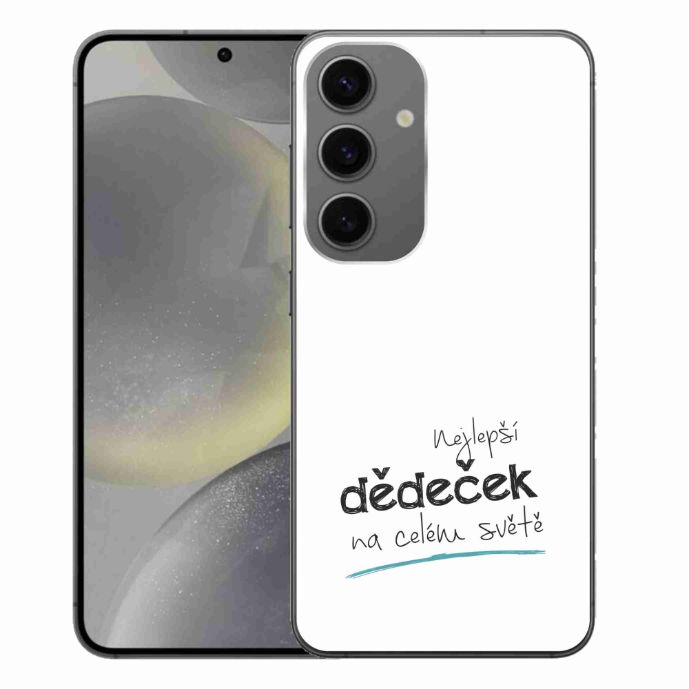 Gelový kryt mmCase na Samsung Galaxy S24+ - nejlepší dědeček 3 bílé pozadí