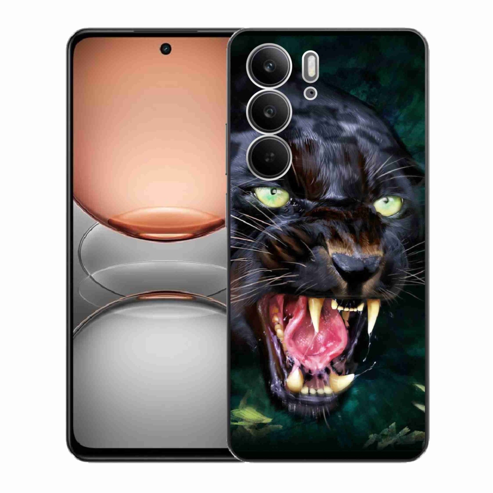 Gelový kryt mmCase na Realme C75 - rozzuřený černý panter