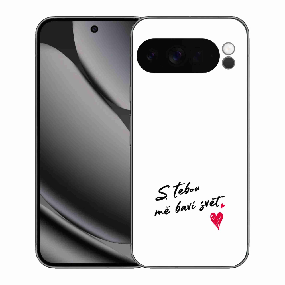 Gelový kryt mmCase na Google Pixel 10 Pro XL - zamilovaný text 1 bílé pozadí