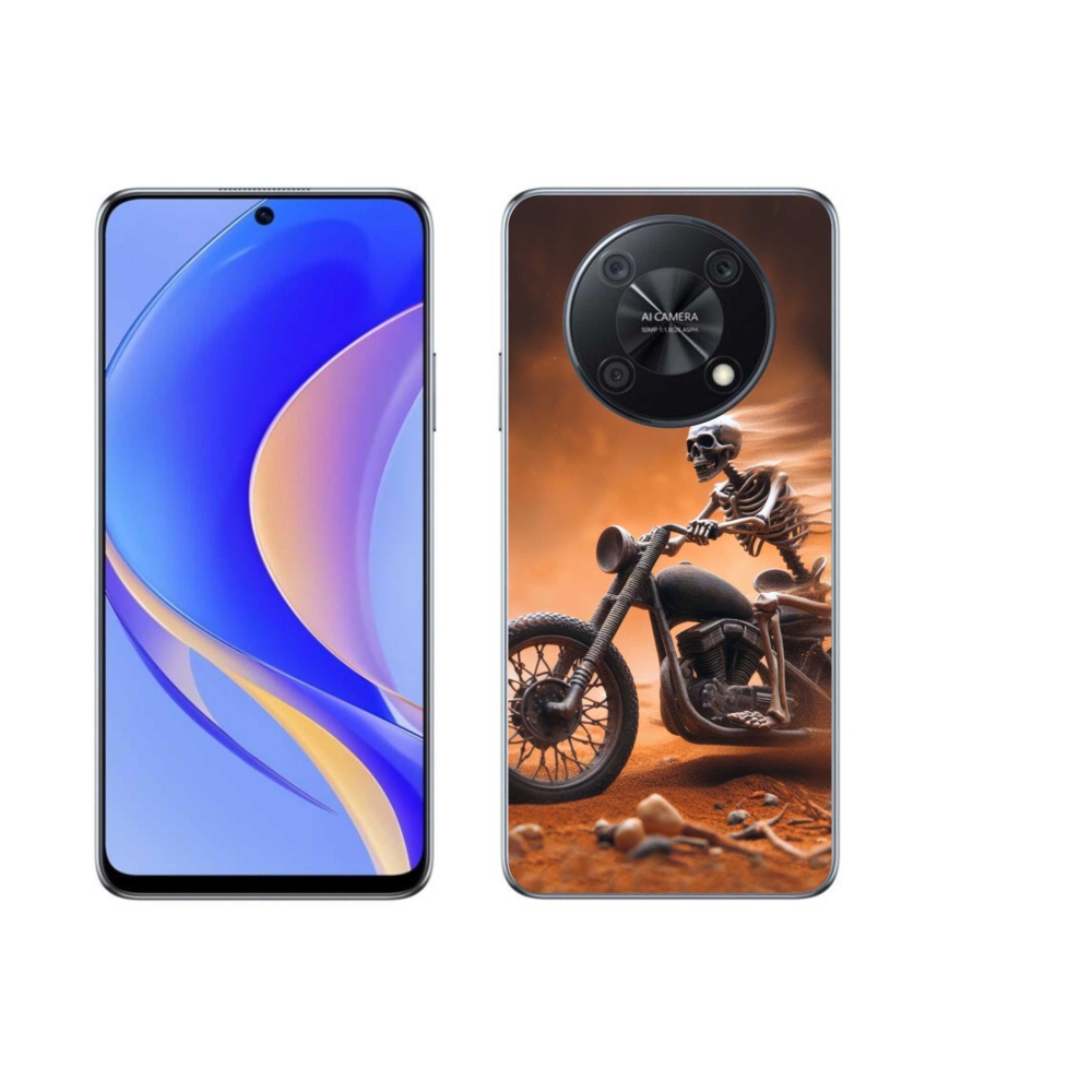 Gelový kryt mmCase na Huawei Nova Y90 - kostra na motorce